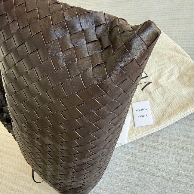 Bottega Veneta Hop Hobo Small Fondant Dark Chocolate Brown Leather 40cm