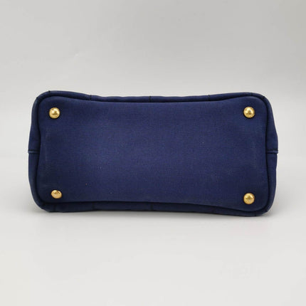 Sold Prada Canape Canvas Tote Small Navy with Strap