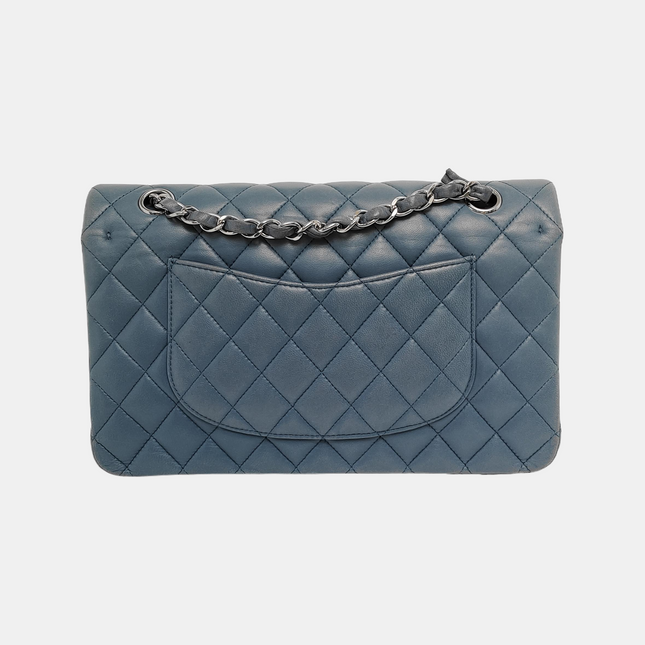 Chanel Timeless Classic Flap Medium Misty Blue Lambskin Leather Silver Hardware, 2012