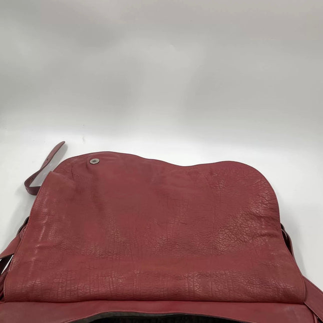 Dior Vintage Gaucho XL Red Leather Crossbody Bag 42cm