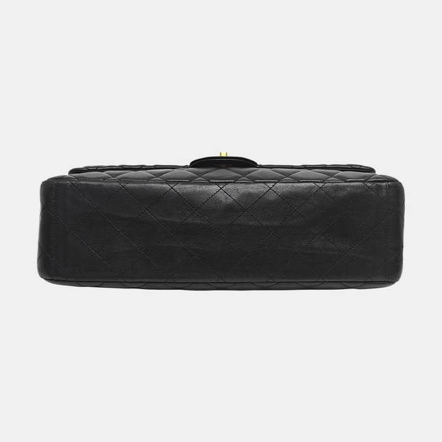 Chanel Classic Flap Maxi 2009 Black Lambskin Leather Single Flap with Gold Hardware