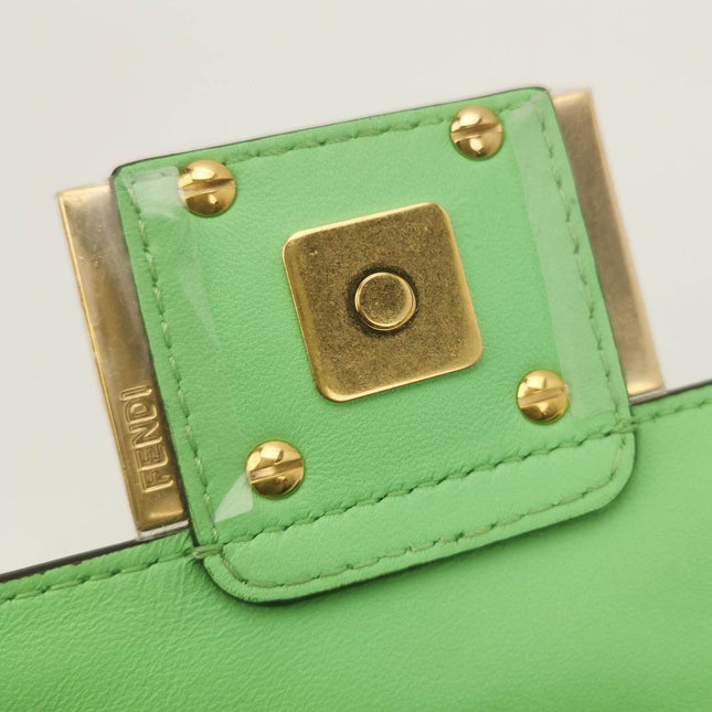 Sold Fendi Baguette Mini Green Nappa Leather Crossbody Bag