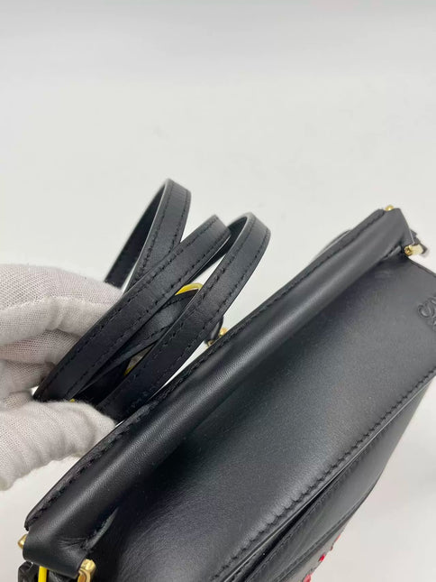 Sold Loewe x Howl's Moving Castle Studio Ghibli Collection Puzzle Calcifer Mini Black Crossbody Bag