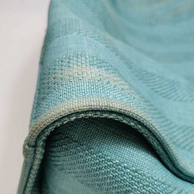 Chanel Deauville Tote Light Blue Turquoise Stripes Cloth Leather Chain Handle Small 34cm
