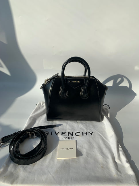 Sold Givenchy Antigona Mini Black Patent Leather With Strap