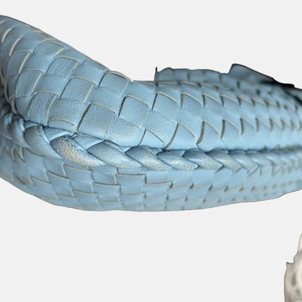 Bottega Veneta Veneta Hobo Medium Baby Blue Intrecciato Leather Bag 43cm