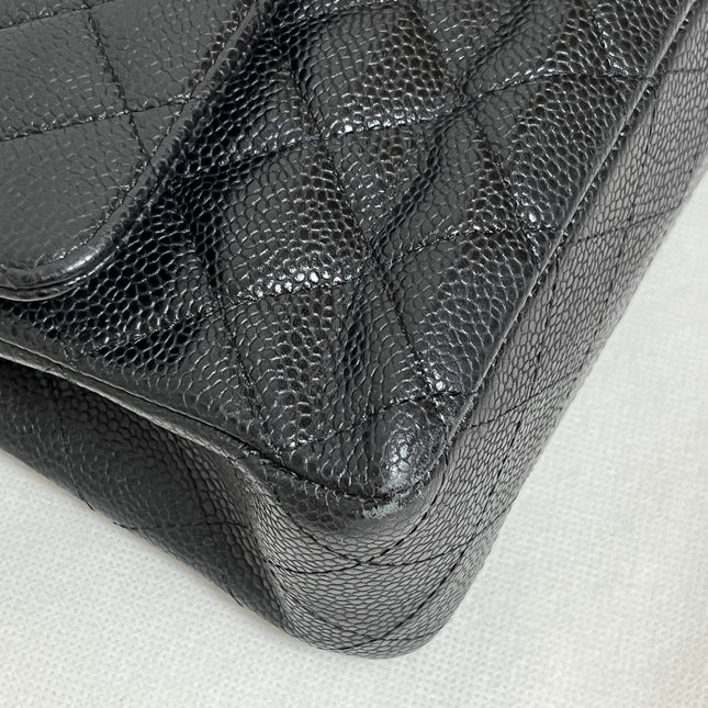 Chanel Classic Flap Medium Black Caviar Leather with 24k Gold Hardware, 2008