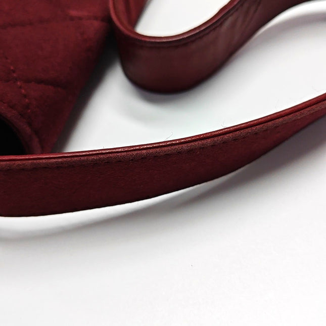 Chanel Vintage Medium Flap Top Handle Bag Burgundy Suede Leather 1997-1999