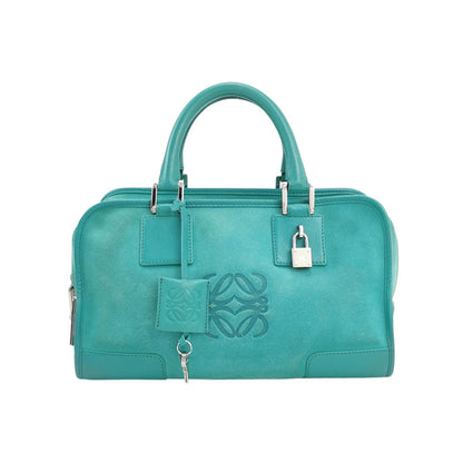 Loewe Amazona 29 in Soft Teal Blue Suede Leather and Silver-tone Hardware-Luxbags