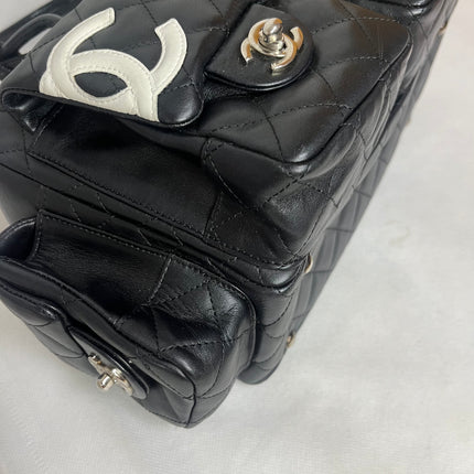 Chanel Cambon Multi-pocket Ligne Reporter Bag Medium Black Calfskin Leather