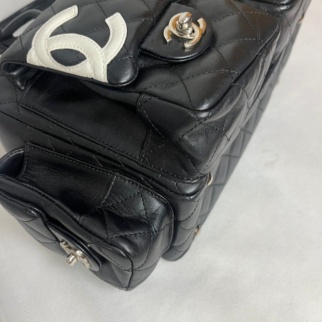 Chanel Cambon Multi-pocket Ligne Reporter Bag Medium Black Calfskin Leather