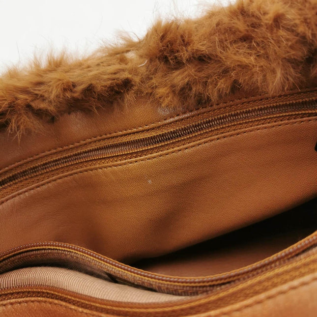 Sold Chanel 2002 Brown Lapan Rabbit Fur Vintage Flap Bag