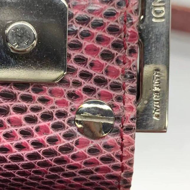 Fendi Baguette Purple Lizard Skin Leather Handbag
