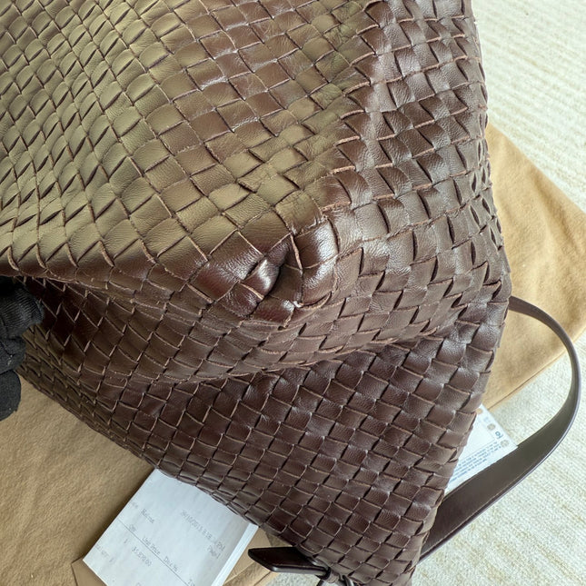 Bottega Veneta Cesta Shopper Tote Intrecciato Dark Brown Leather Large 50cm