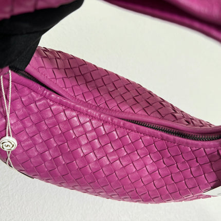 Sold Bottega Veneta Veneta Hobo Medium Deep Fuchsia Pink Intrecciato Leather Bag 40cm