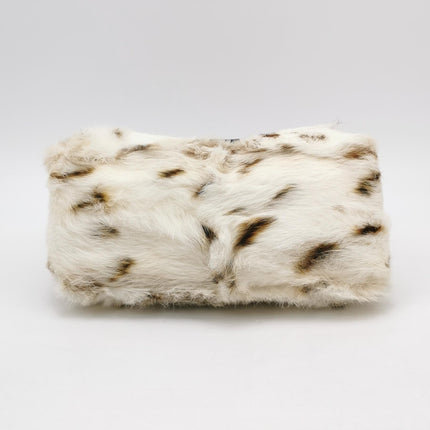 Fendi Mamma Baguette Rabbit Fur Polka Dots Print Shoulder Bag