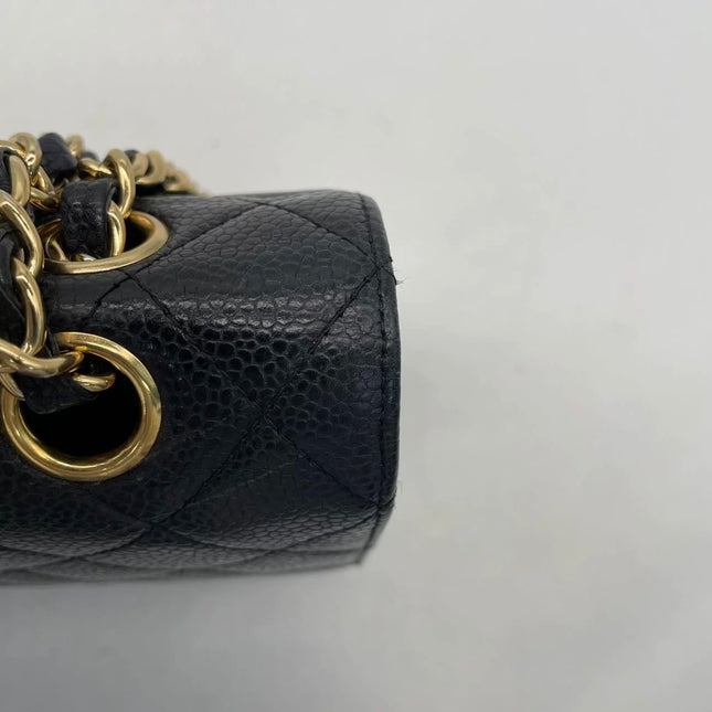 Chanel Classic Flap Medium Black Caviar Leather with 24k Gold Hardware, 2008-2009
