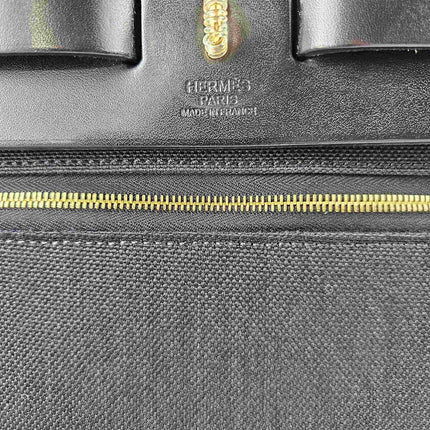 Hermes Herbag 31 Black Canvas Gold Hardware Crossbody Bag