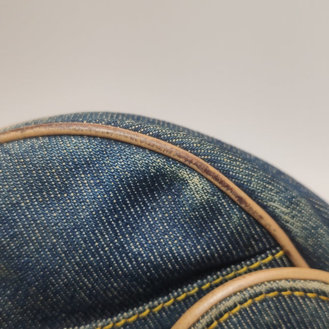 Dior Saddle Vintage Navy Denim with Silk Lining and Leather Trim