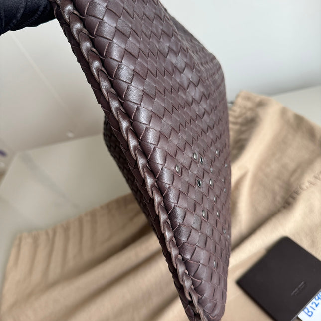 Sold Bottega Veneta Hobo Bag Large Dark Chocolate Brown Lambskin with Studs 47cm