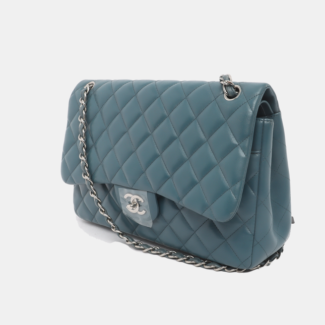 Chanel Classic Flap Jumbo Large Blue Lambskin Leather, 2012-2013
