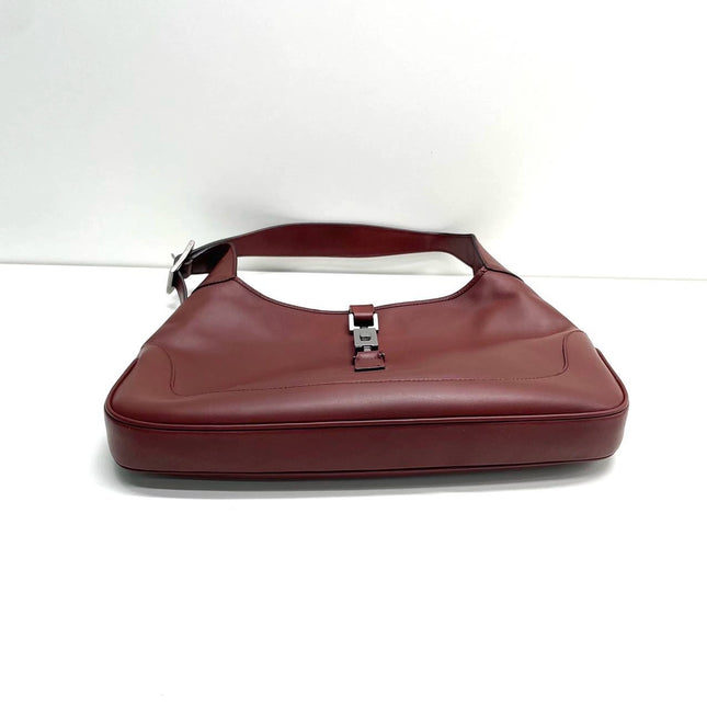 Gucci Jackie Vintage Medium Burgundy Leather Silver Hardware