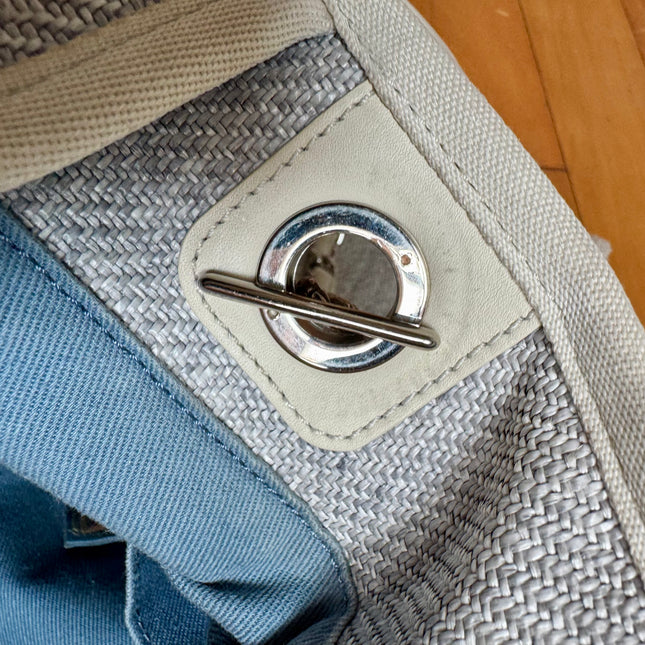 Chanel Deauville Tote Medium Light Blue Grey Denim Top Handle 2013-2014