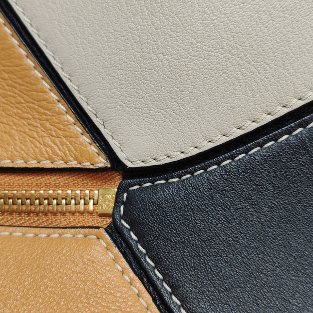 Loewe Puzzle Medium Tricolor Black Yellow Calfskin leather bag