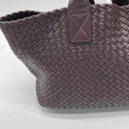 Bottega Veneta Cabat Tote Intreccio Leather Chocolate Brown 42cm