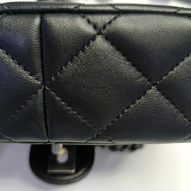 Chanel Coco Clips Super/Extra Mini Flap Bag Black Lambskin Gold Hardware