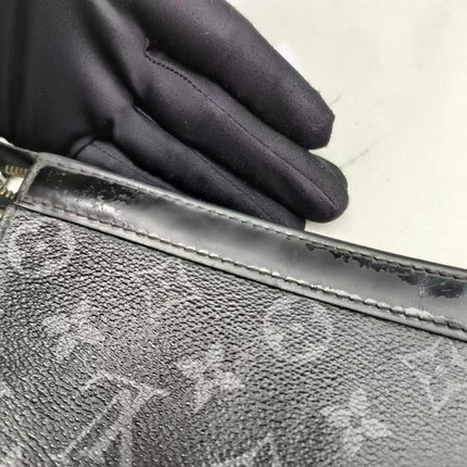 Louis Vuitton Voyage Clutch Black Monogram Men's