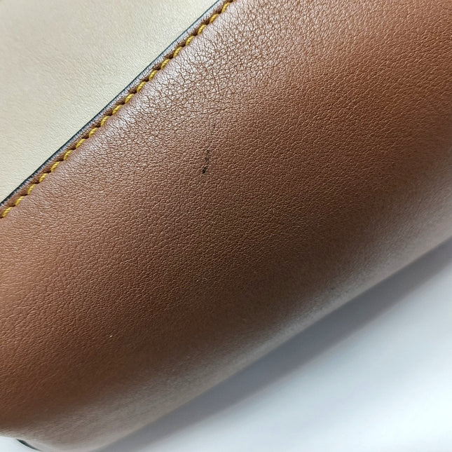 Loewe Puzzle Small Tricolor Tan Yellow Grey Braided Handle Crossbody Bag