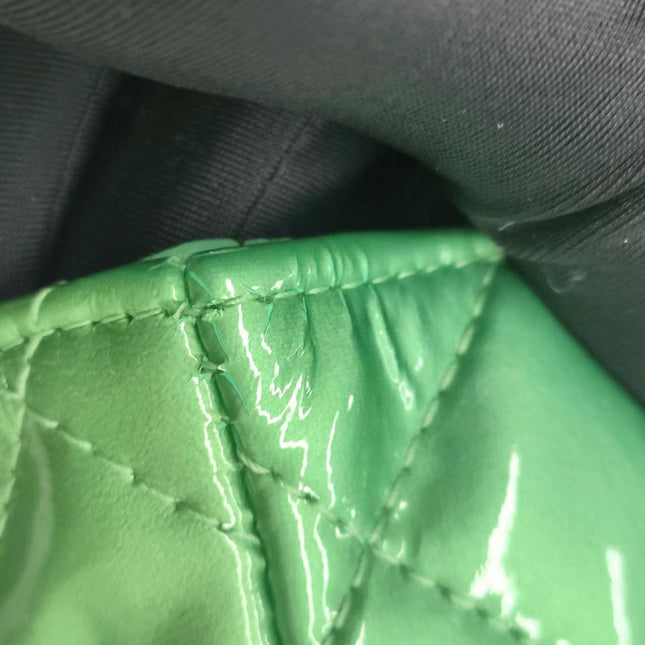 Sold Chanel Classic Flap Super Mini Green Patent Leather Silver Chain