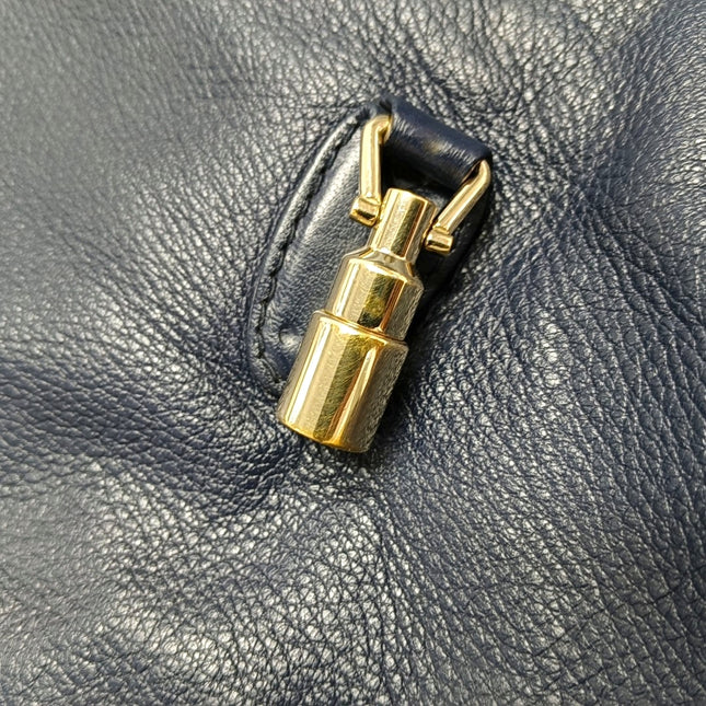 Gucci Jackie Soft Large Navy Leather Shoulder Bag With Strap