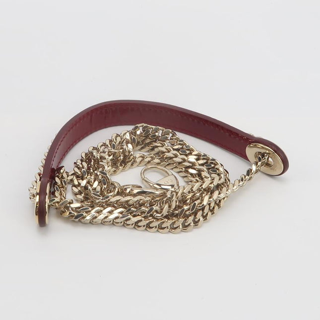 Lady Dior Mini Handbag 2017 Red Patent Leather Gold-tone Chain Strap