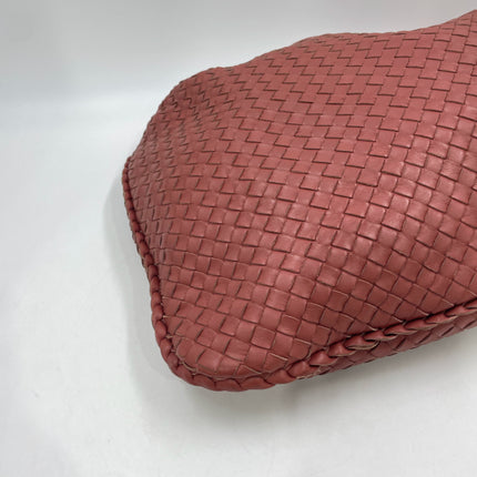 Bottega Veneta Veneta Hobo Medium Brick Red Intrecciato Leather Bag 47cm