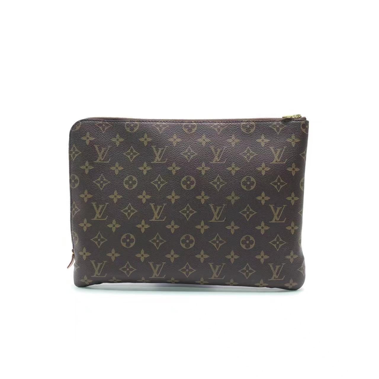 Louis Vuitton Pochette Jour GM Travel Document Bag Brown Monogram