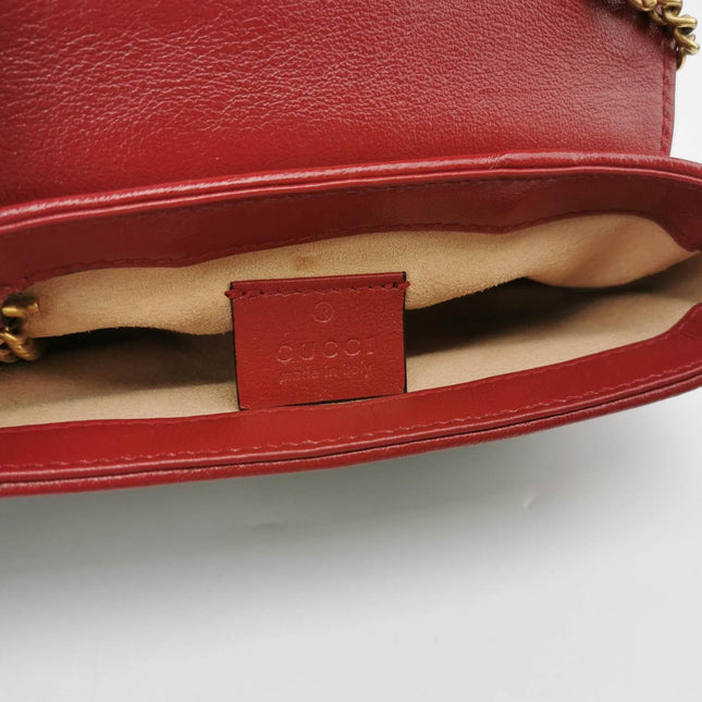 Sold Gucci Marmont Super Mini Flap Leather Bag Black Leather