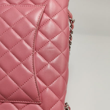 Chanel Classic Flap Mini 2016 Pink Lambskin Leather Silver Hardware