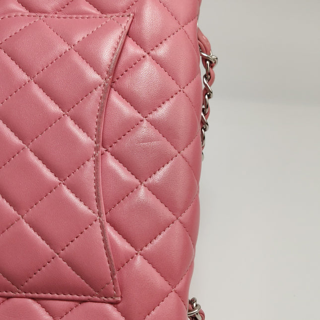 Chanel Classic Flap Mini 2016 Pink Lambskin Leather Silver Hardware