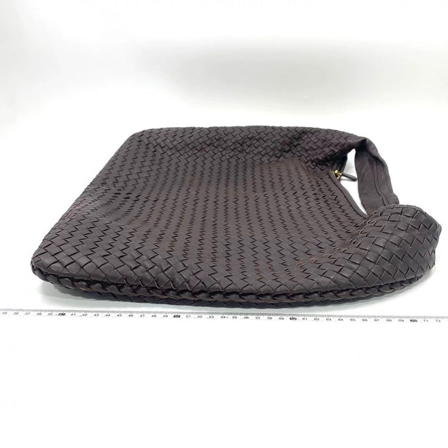 Bottega Veneta Veneta Hobo Maxi Dark Brown Lambskin Leather 52cm