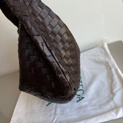 Bottega Veneta Jodie Small Fondant Dark Chocolate Brown Lambskin Leather Gold Hardware 40cm
