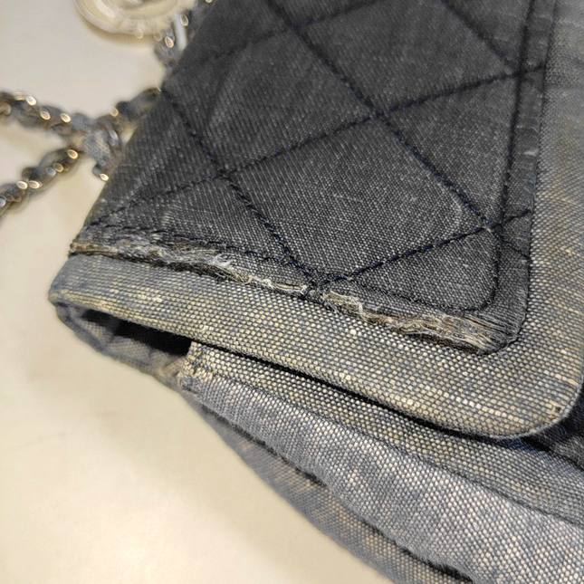 Chanel Classic Flap Mini Denim Blue Silver Hardware 2014-15