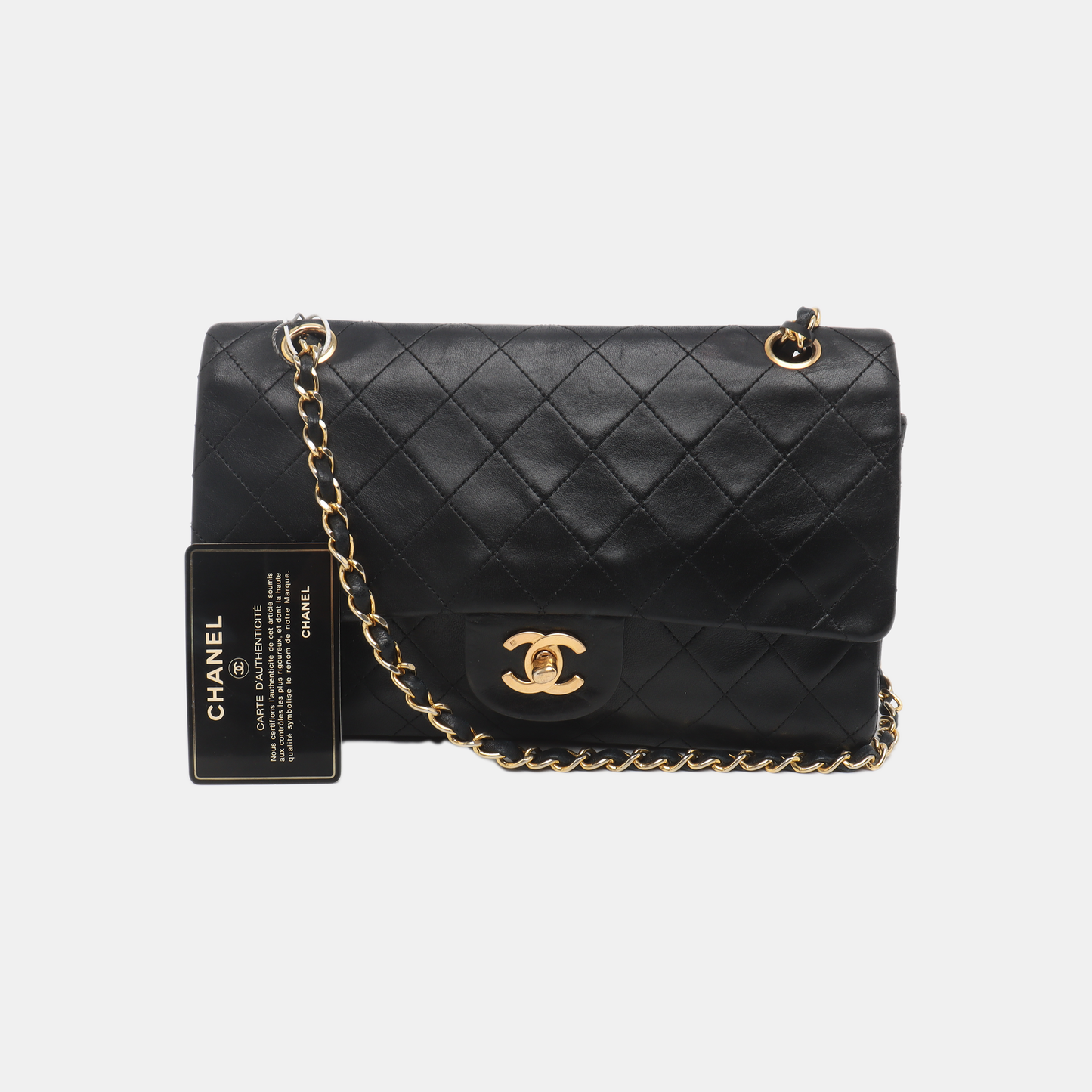 Chanel Classic Flap Vintage Black Lambskin Leather with 24k Gold Hardware, 1989-1991