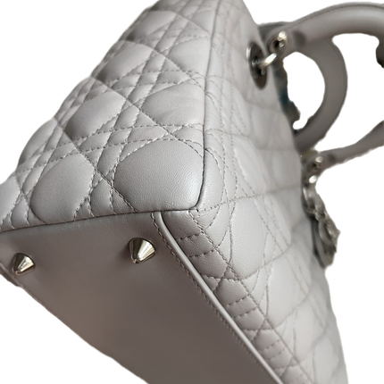 Sold Lady Dior Grey Cannage Leather Medium no strap