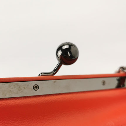 Chanel KissLock Coral Orange Velvet Crossbody Bag