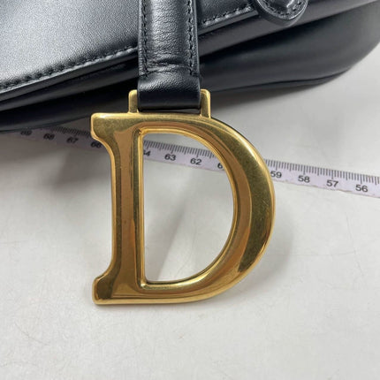 Sold Dior Saddle Medium leather Black Smooth Leather