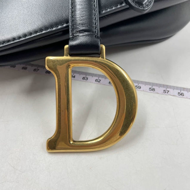 Sold Dior Saddle Medium leather Black Smooth Leather