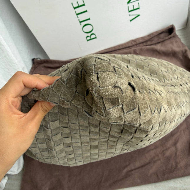 Bottega Veneta Hop Large Grey Suede Leather Hobo Bag 54cm