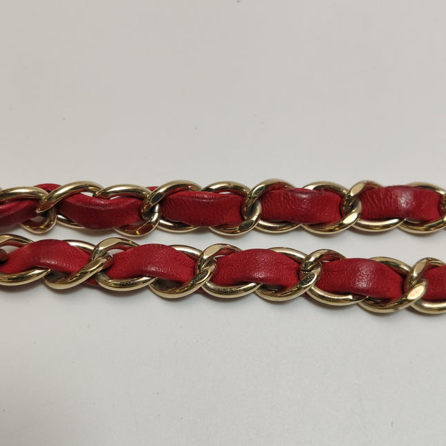 Chanel Classic Flap Mini Square Red Lambskin Leather Gold Hardware